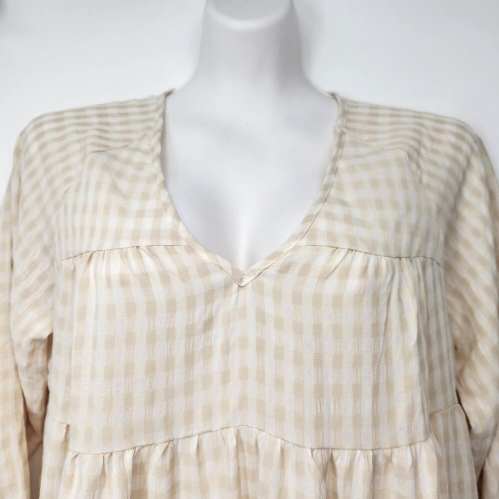 NWT Petal & Pup White Cream Gingham Cottage Farmcore Tiered Mini Dress Women 4 - Picture 8 of 12